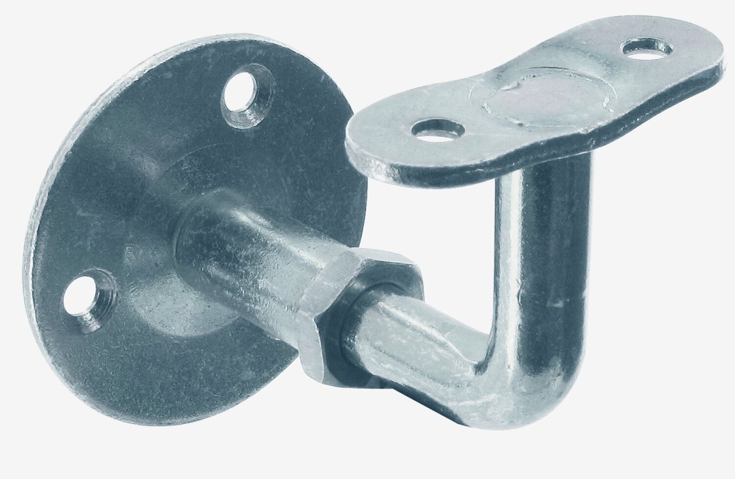 PRIOstahl Leuninghouder, leuning, wandhouder, leuningsteun, 2 x leuningdragers aan ronde buizen 42,4 mm om vast te schroeven, plat aan de muur voor M8, stokschroef voor leuningen van roestvrij staal